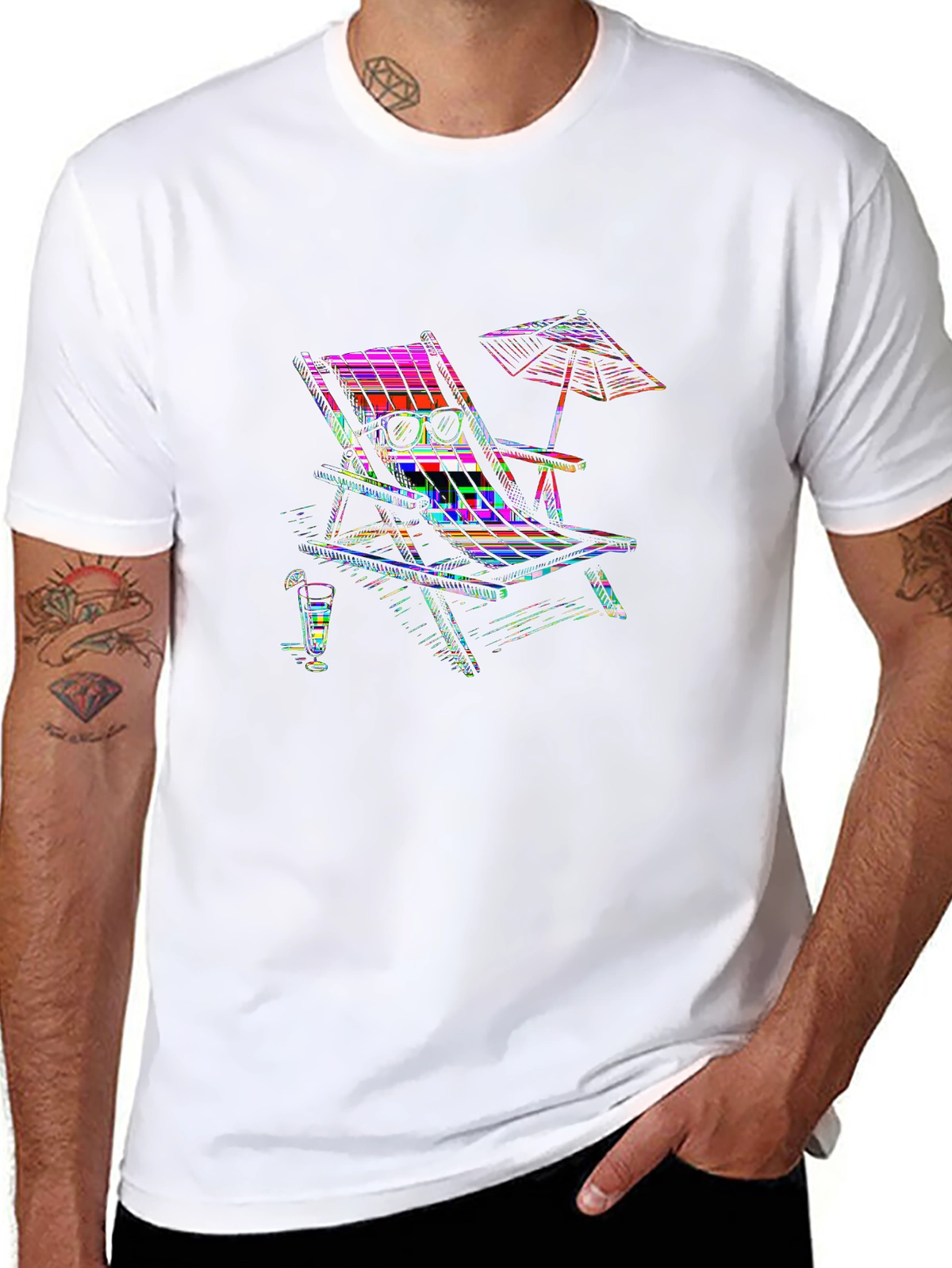 Summer Vibes Tee – Sunglasses and drink