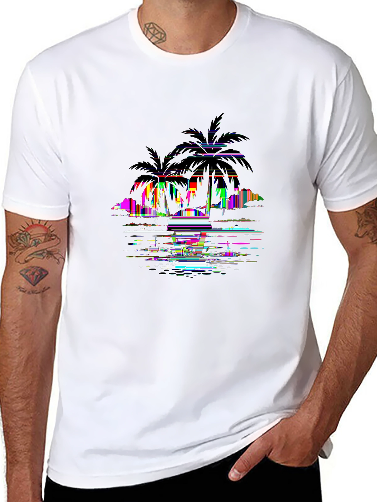 Summer Vibes Tee – Palm tree sunset