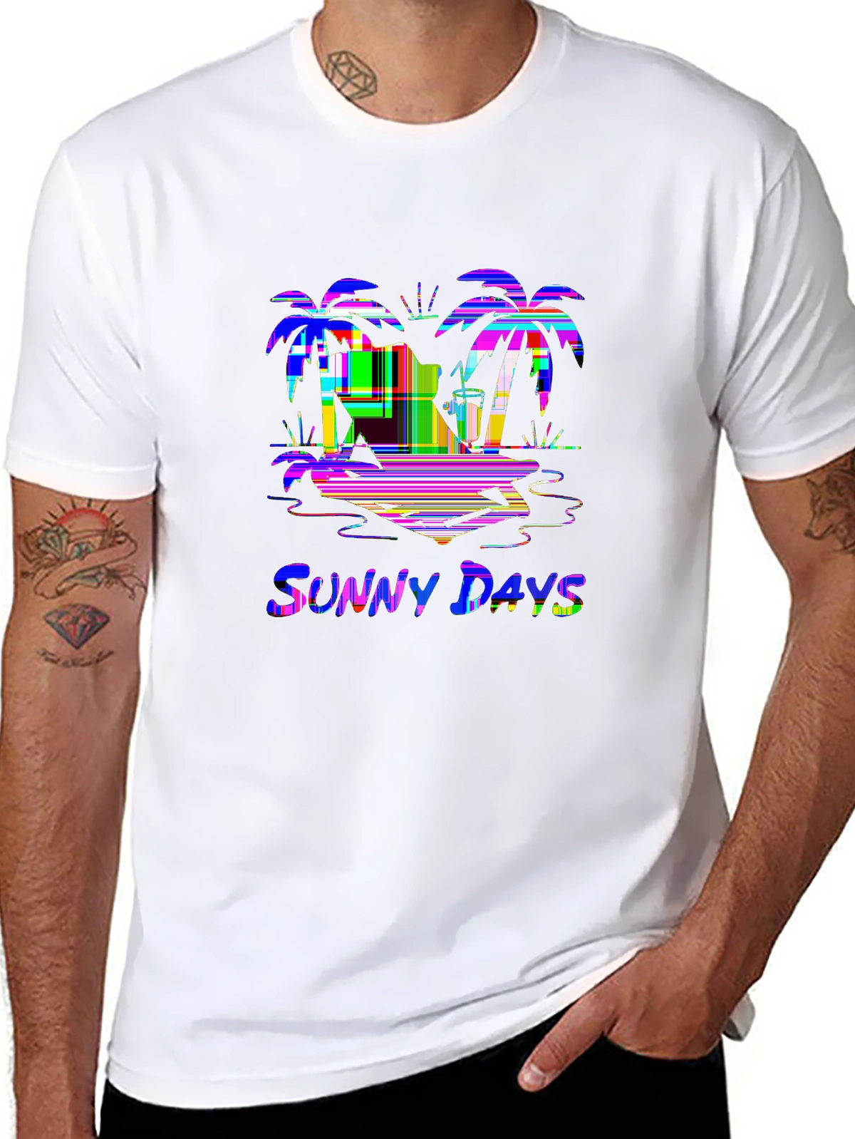 Summer Vibes Tee – Sunglasses and drink