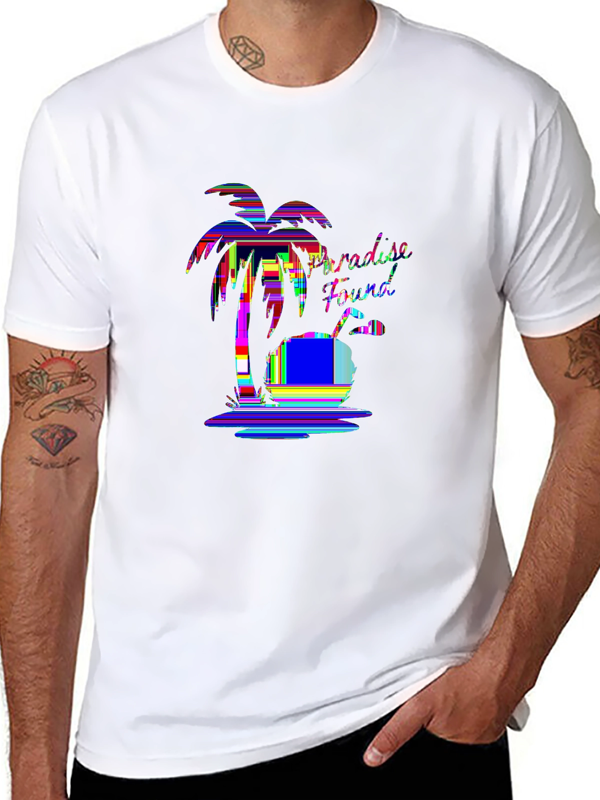 Summer Vibes Tee – Coconut palm, 'PARADISE