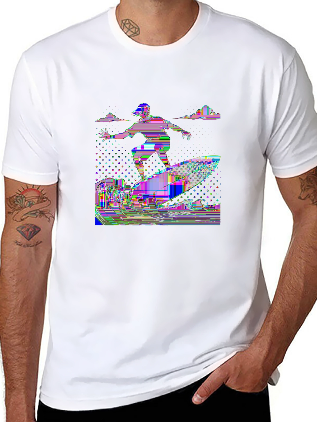Summer Vibes Tee – Surfboard on waves