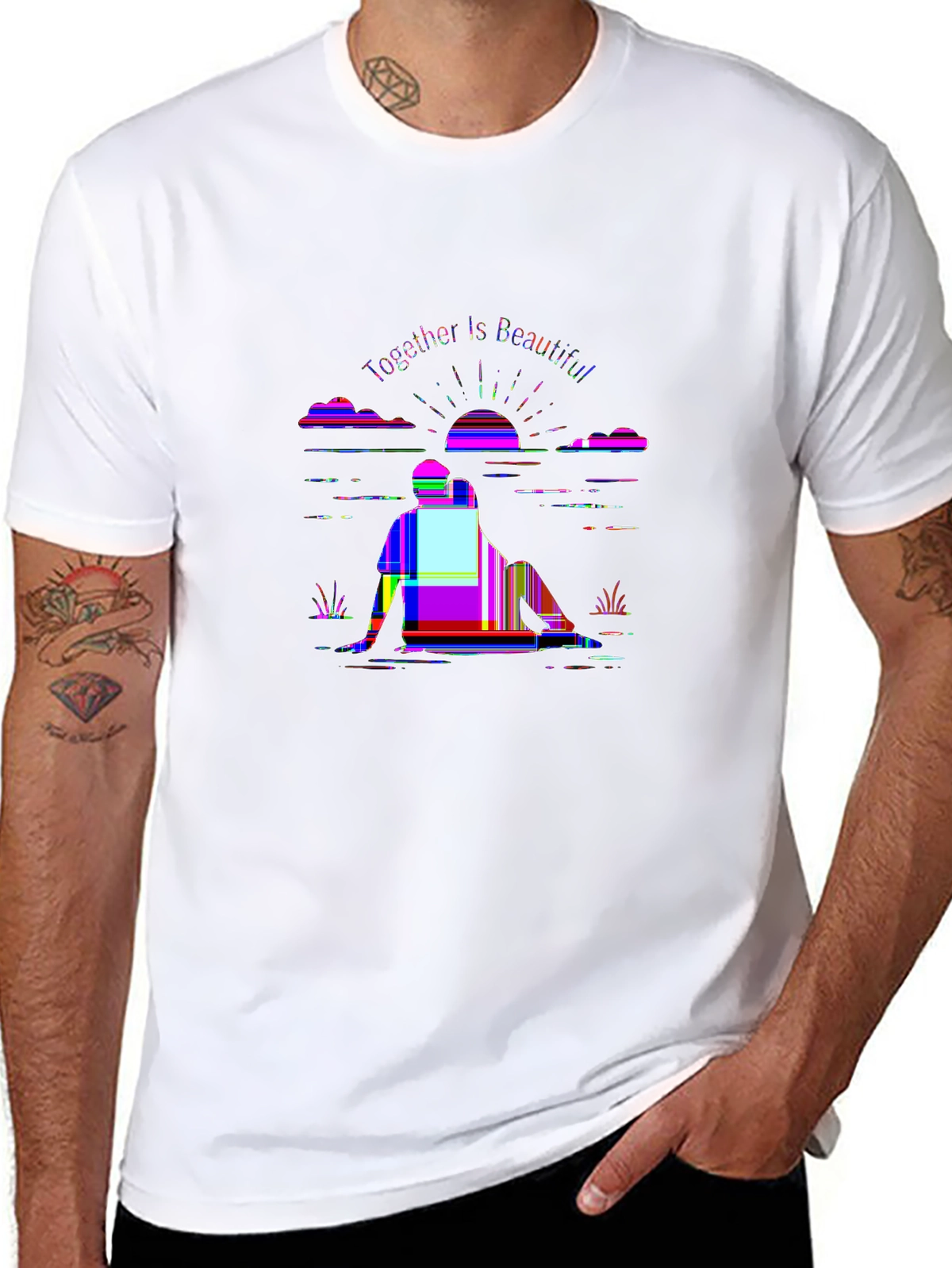 Family First Tee – Couple silhouette sunset