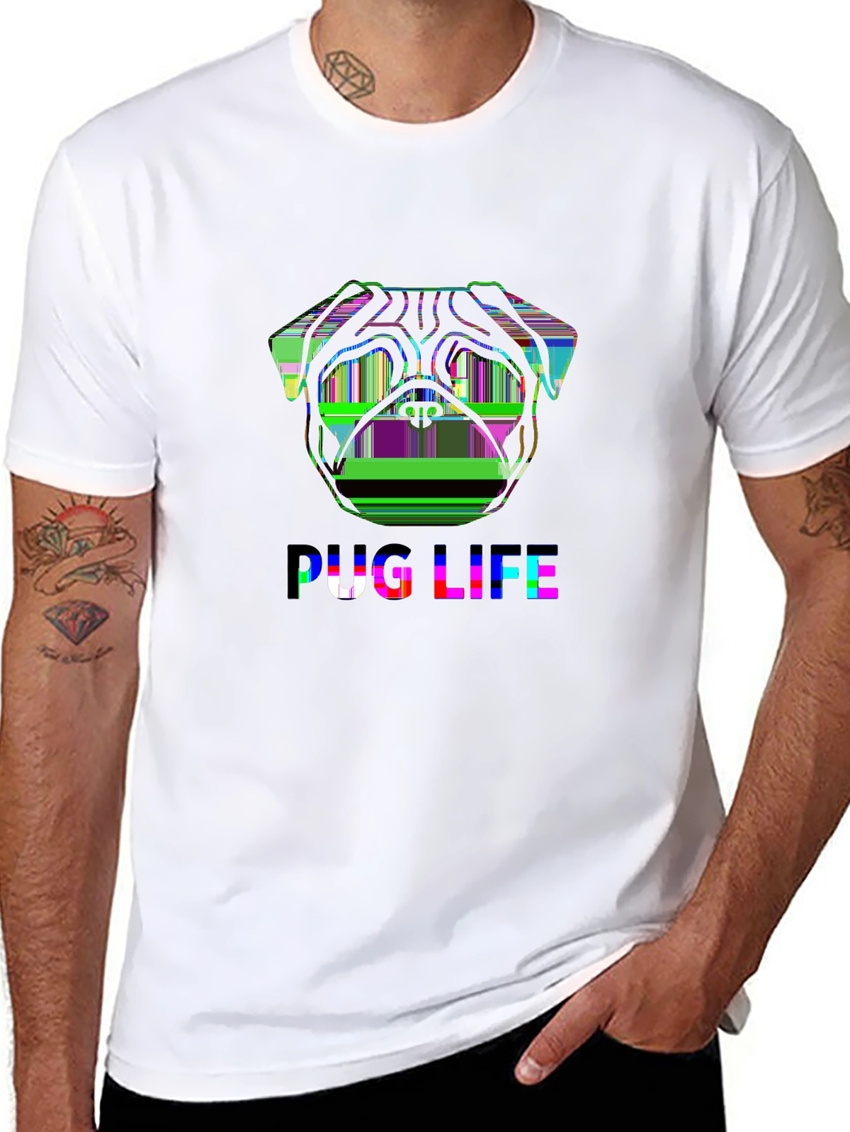 Pet Parent Tee – Pug face cartoon