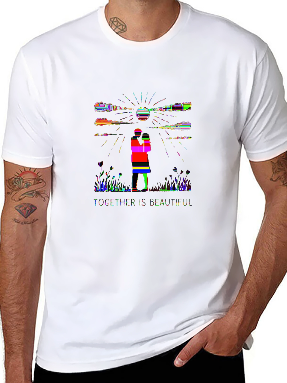 Family First Tee – Couple silhouette sunset