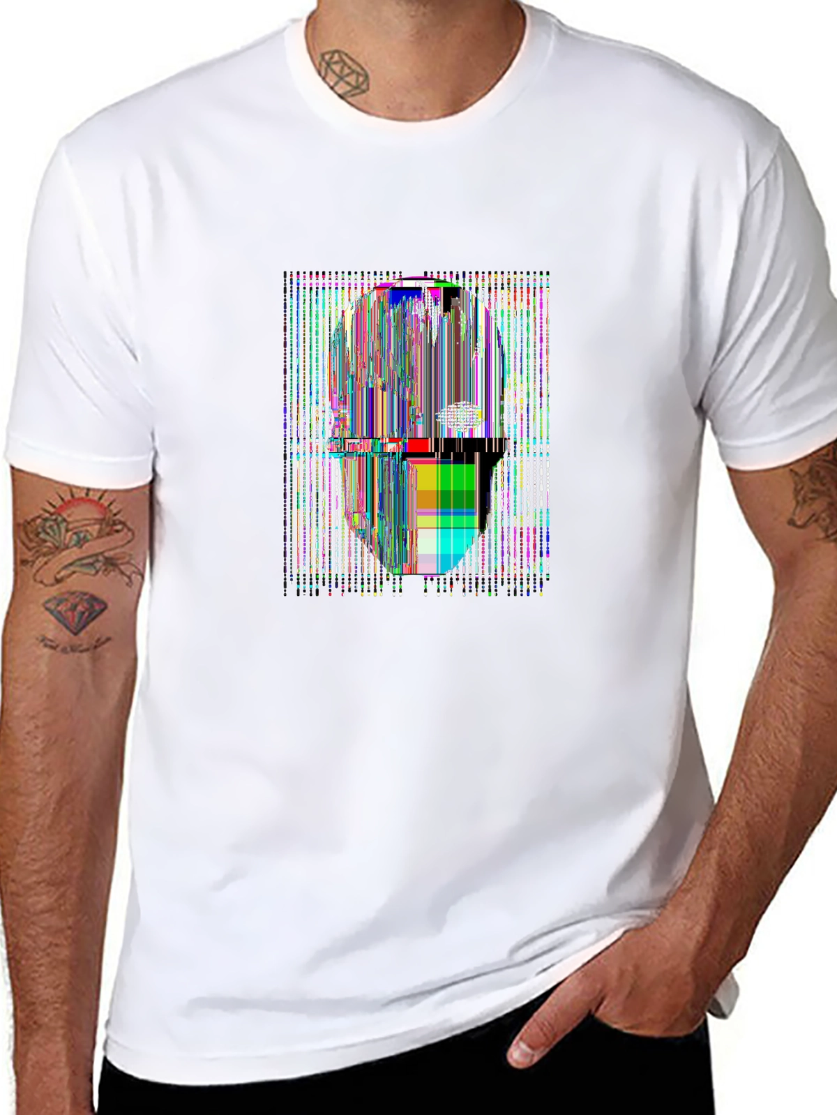 Future Tech Tee – Hacker skull, matrix