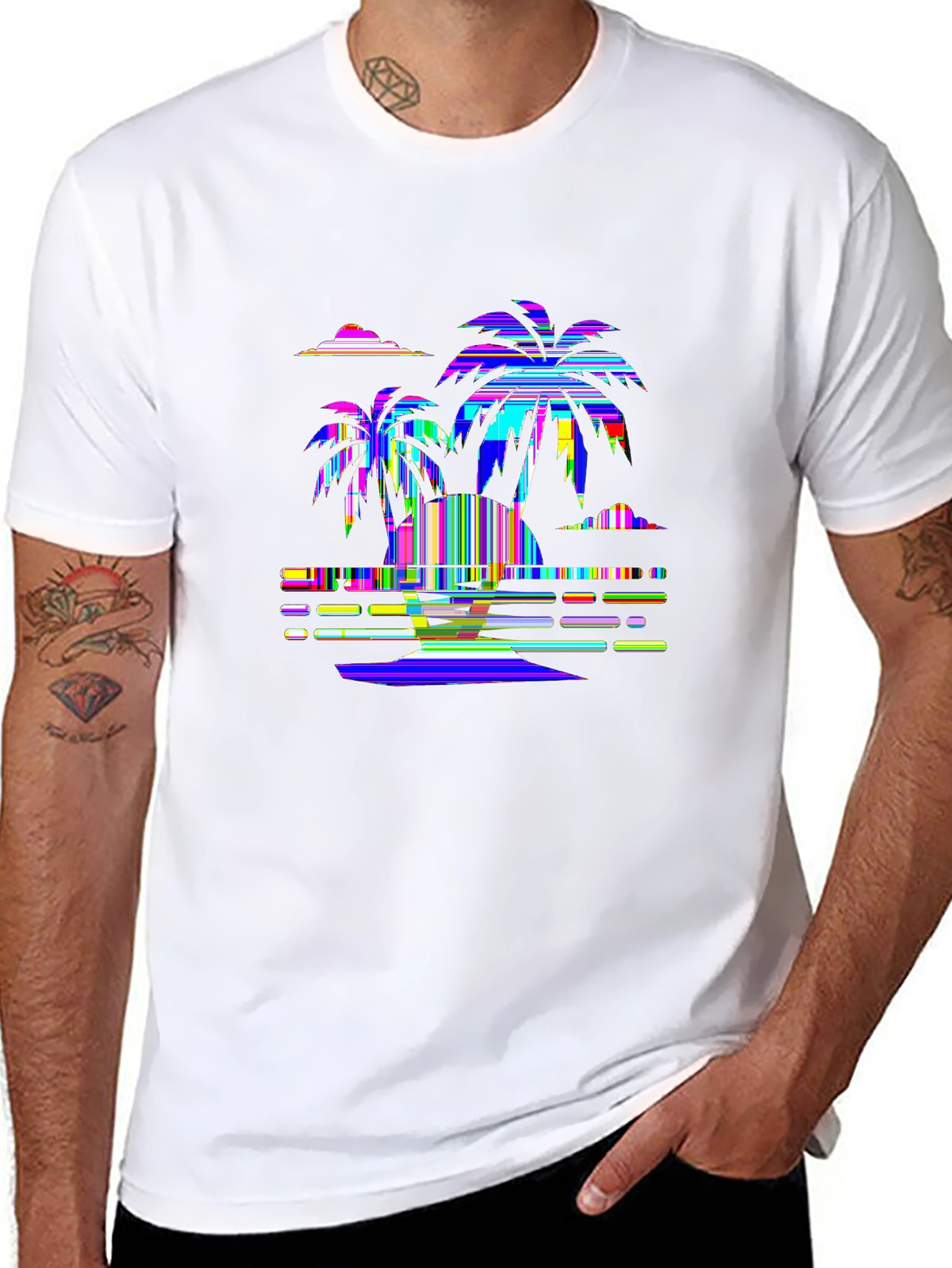 Summer Vibes Tee – Palm tree sunset