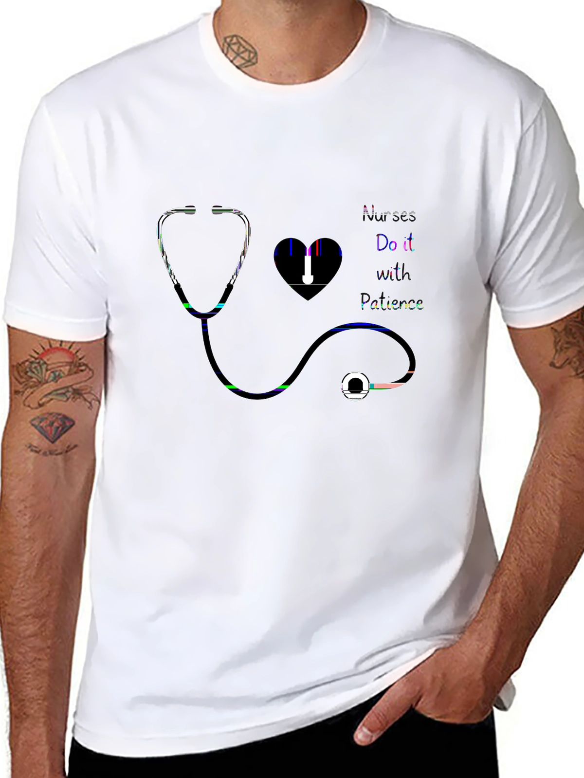 Side Hustle Tee – Stethoscope heart, nurse