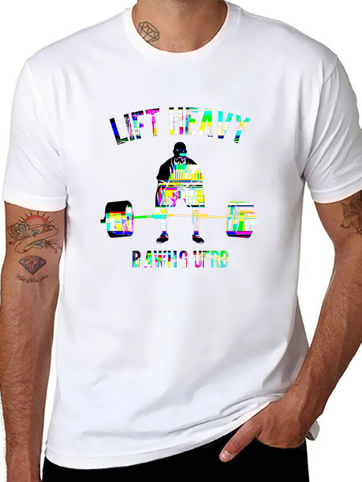 Train Hard Tee – Deadlift silhouette, 'LIFT