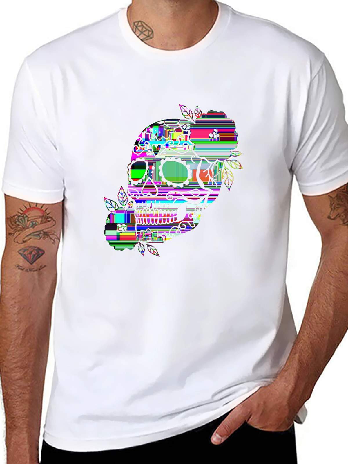 Dark Aesthetic Tee – Sugar skull with