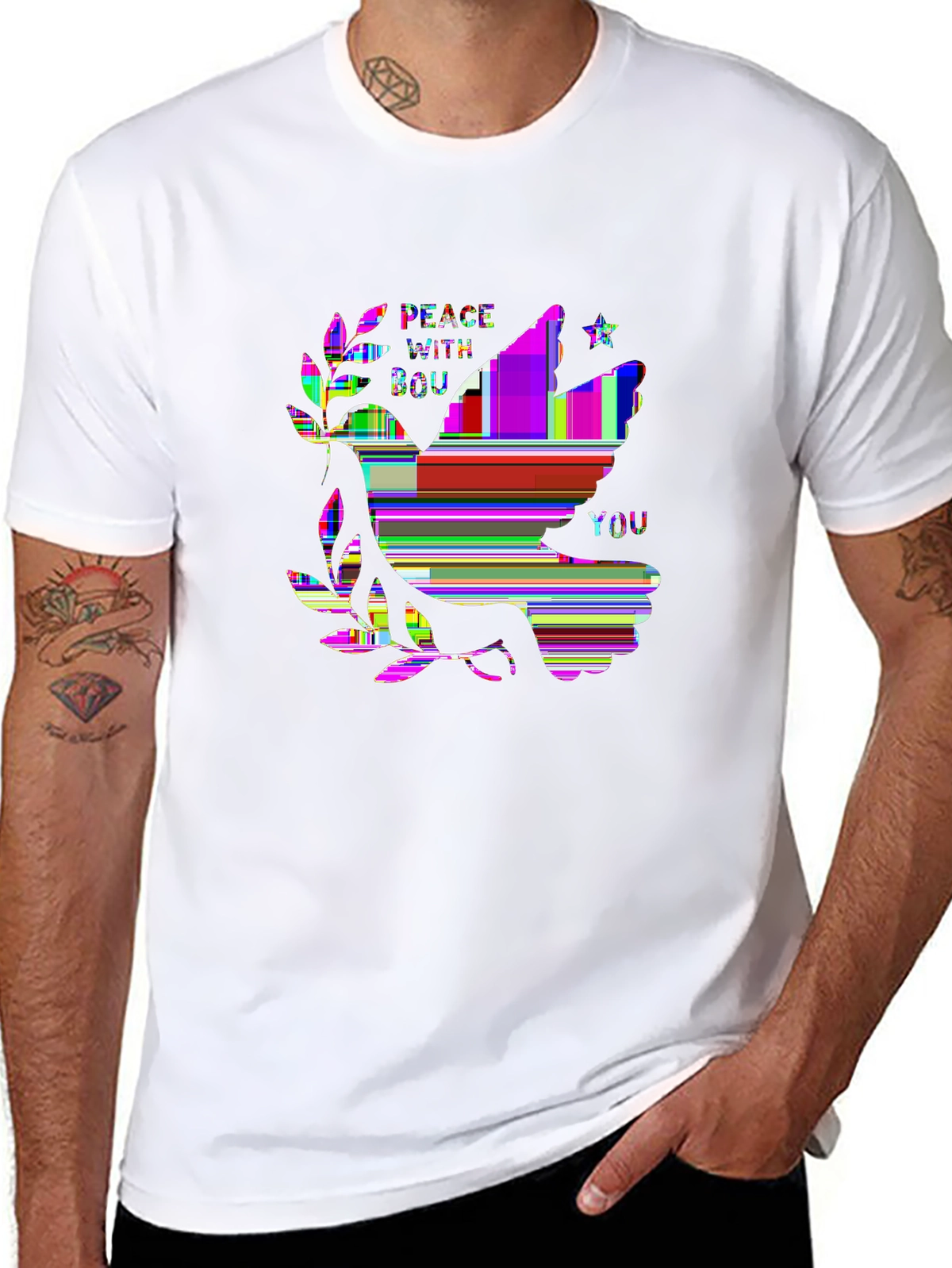 Faith Over Fear Tee – Dove with olive