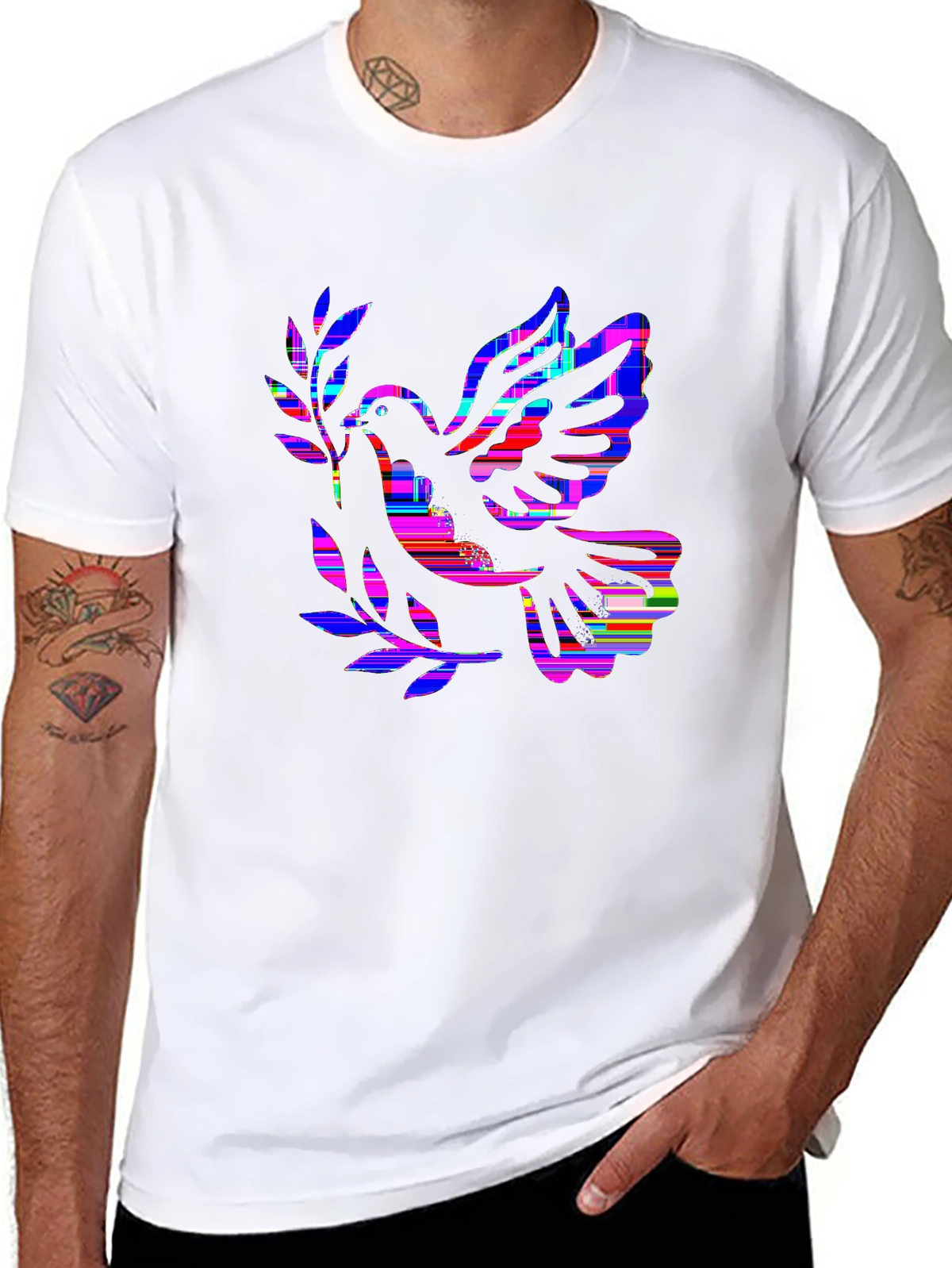 Faith Over Fear Tee – Dove with olive