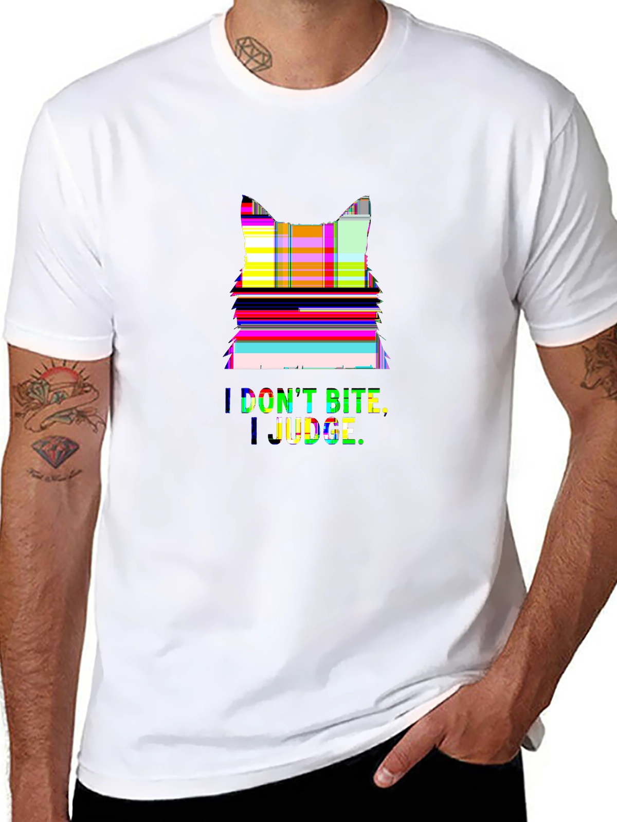 Funny Bone Tee – Cat looking annoyed