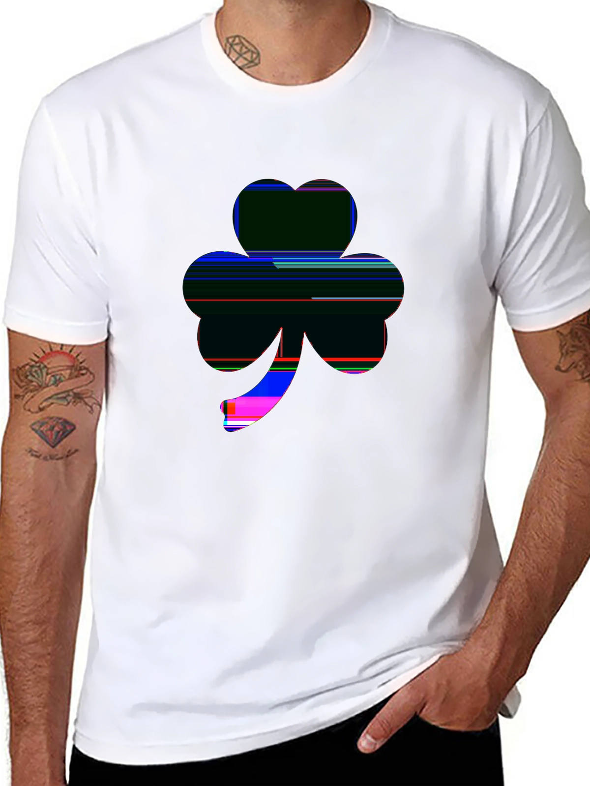 Holiday Spirit Tee – Shamrock clover, 'LUCKY'