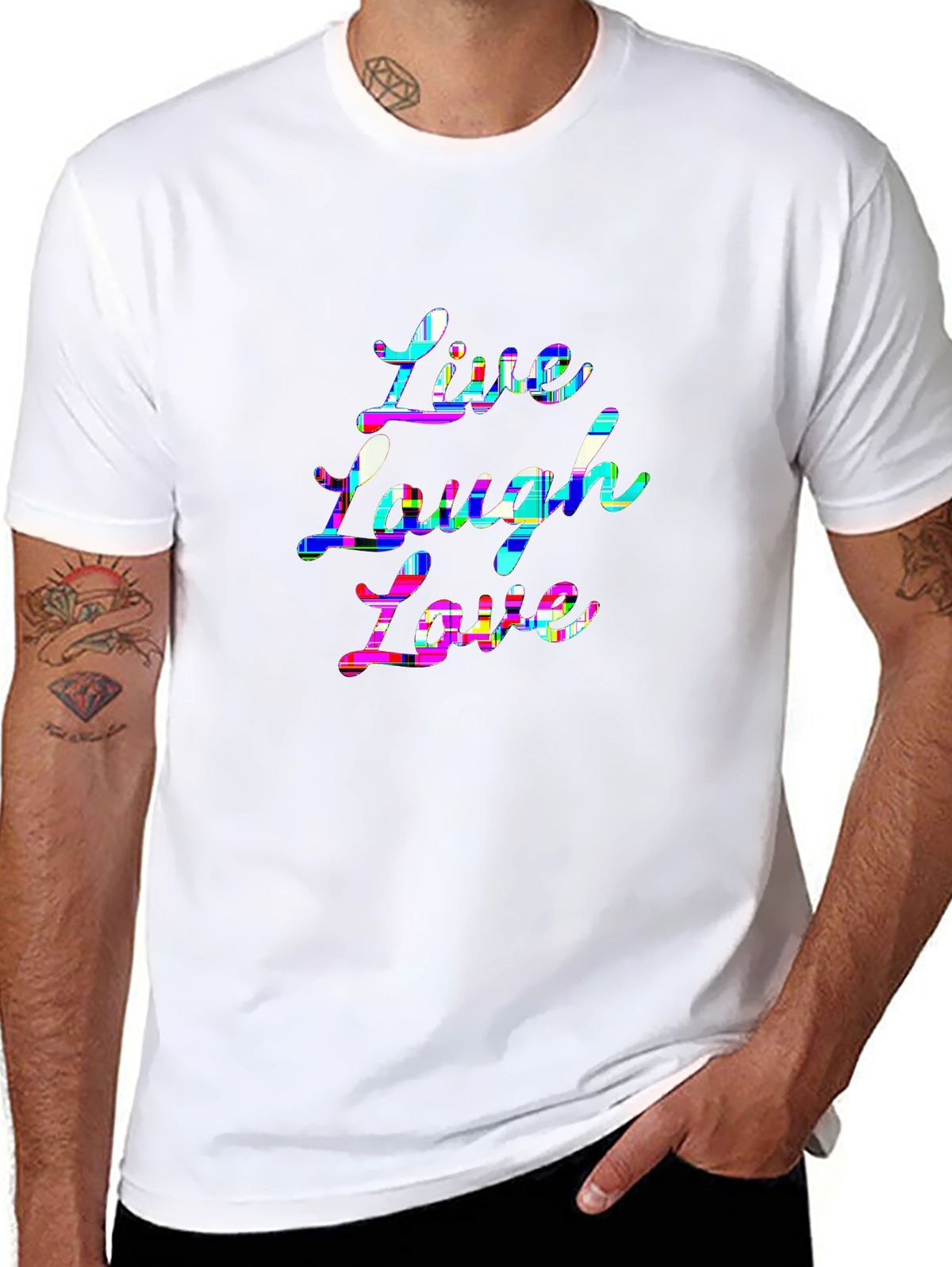 Minimal Statement Tee – Script cursive 'LIVE