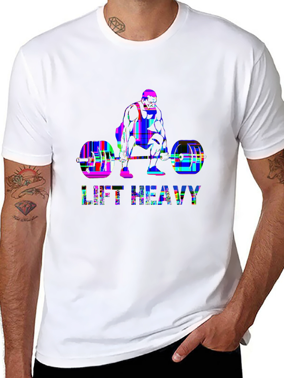 Train Hard Tee – Deadlift silhouette, 'LIFT