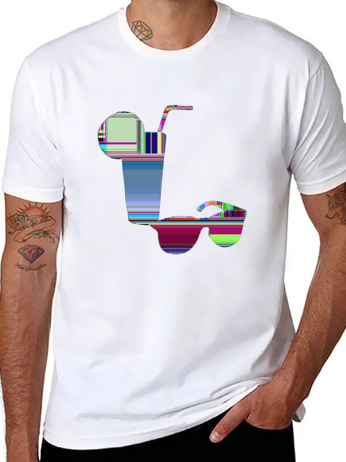 Summer Vibes Tee – Sunglasses and drink
