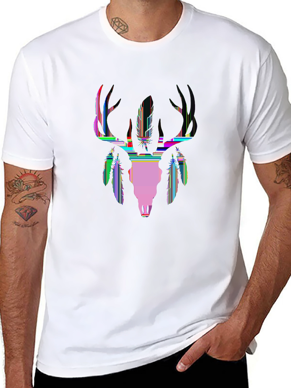 Dark Aesthetic Tee – Deer skull with