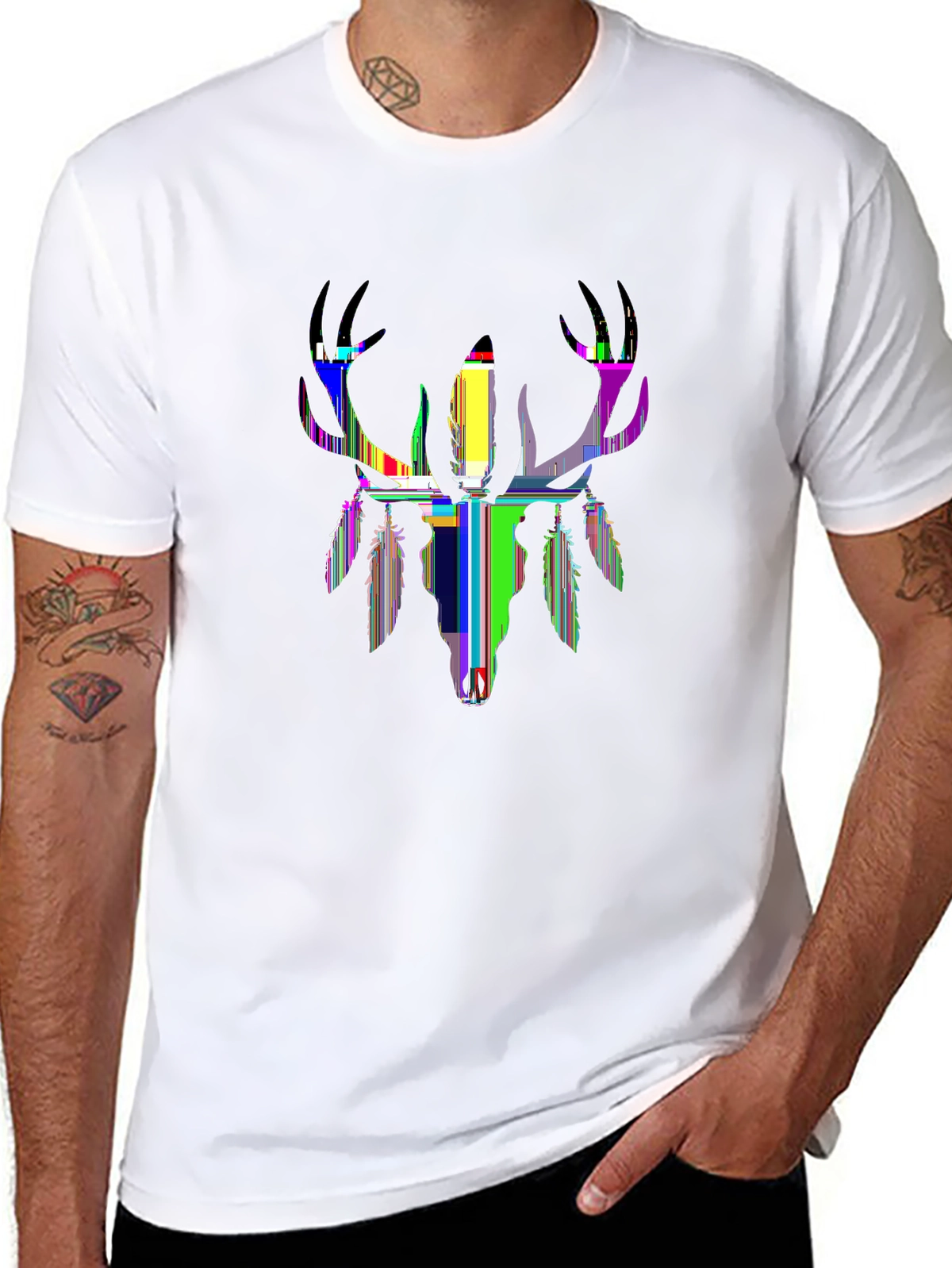 Dark Aesthetic Tee – Deer skull with