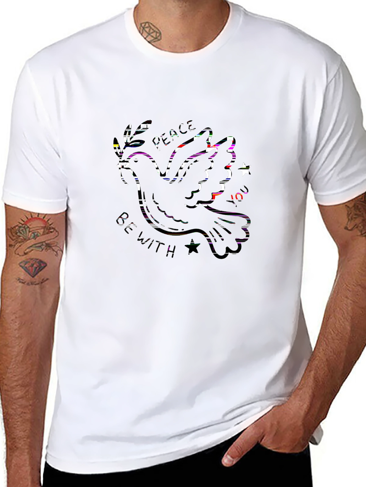 Faith Over Fear Tee – Dove with olive