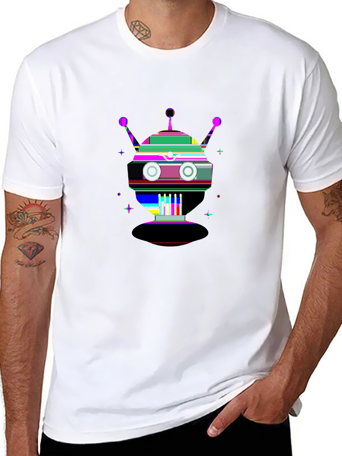 Future Tech Tee – Robot face with