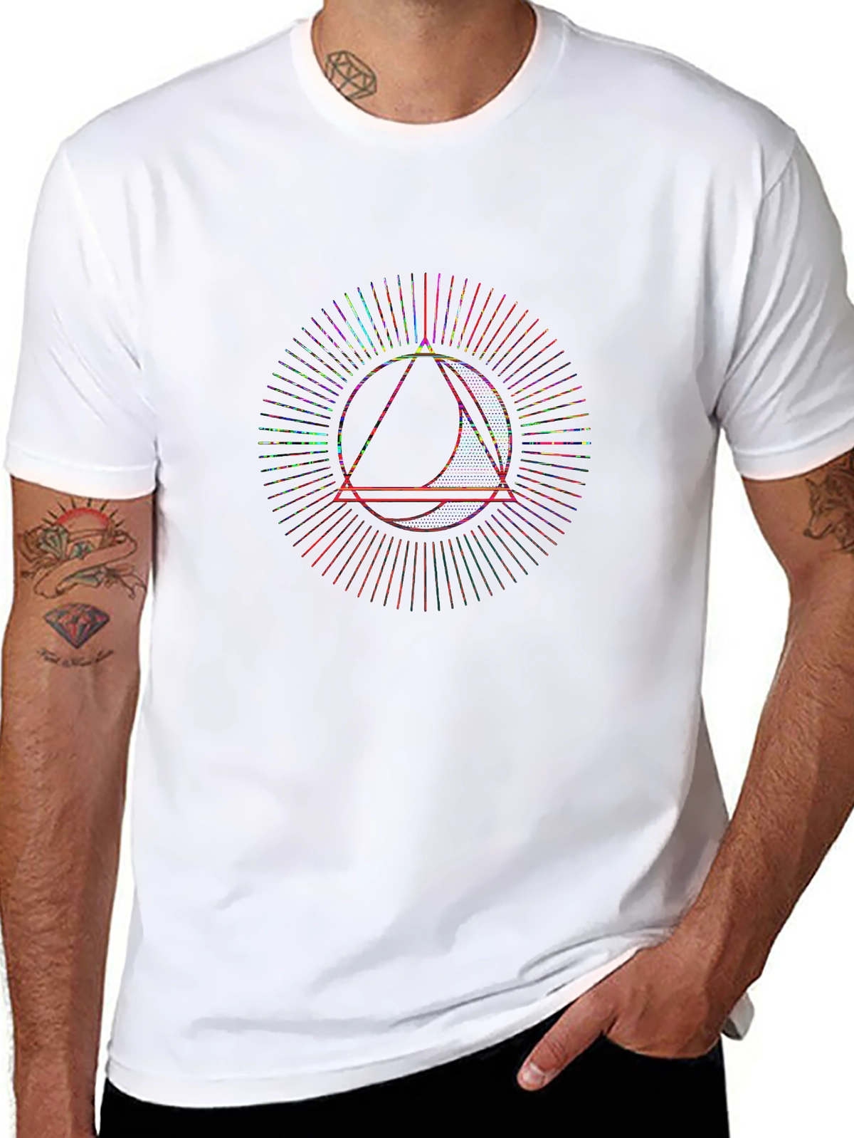 Retro Rewind Tee – 80s geometric sun