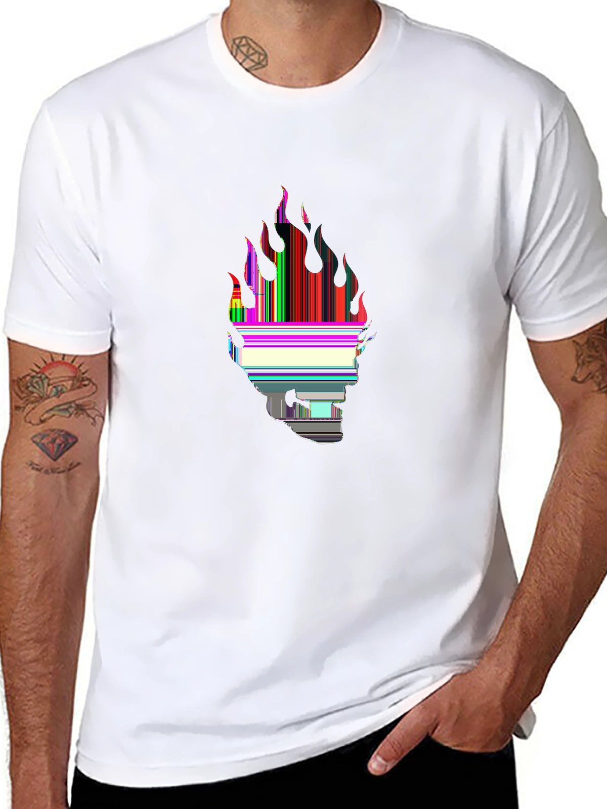 Dark Aesthetic Tee – Skull with flames