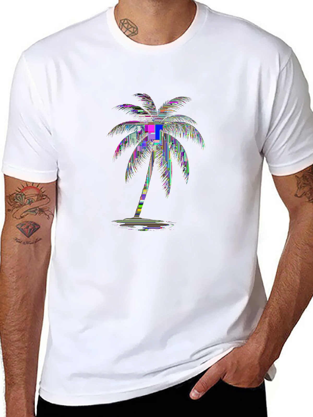 Summer Vibes Tee – Coconut palm, 'PARADISE