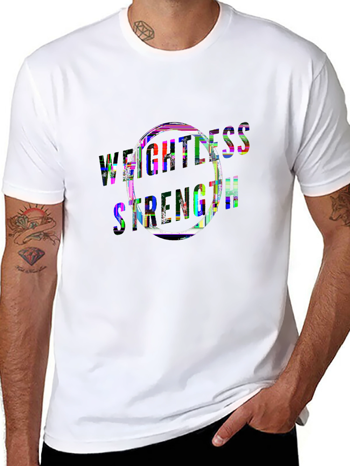 Train Hard Tee – Calisthenics rings, 'WEIGHTLESS