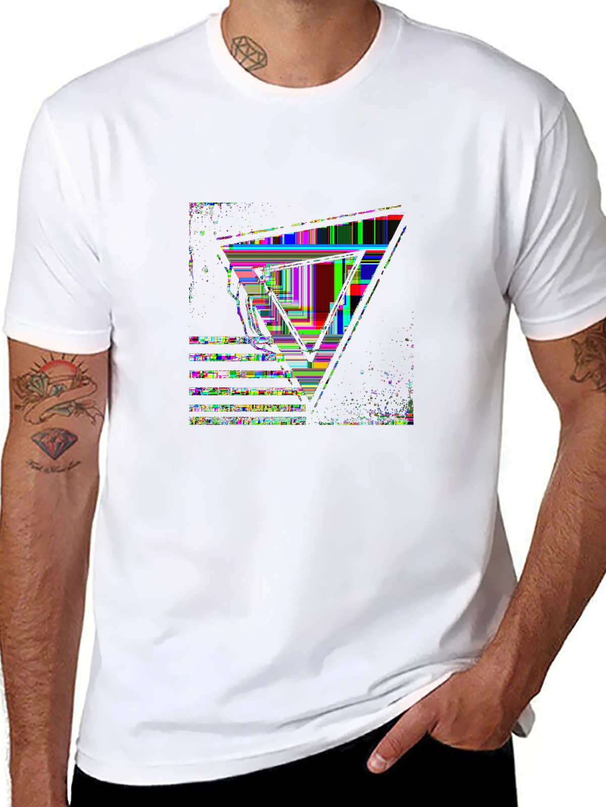 Retro Rewind Tee – 80s geometric sun