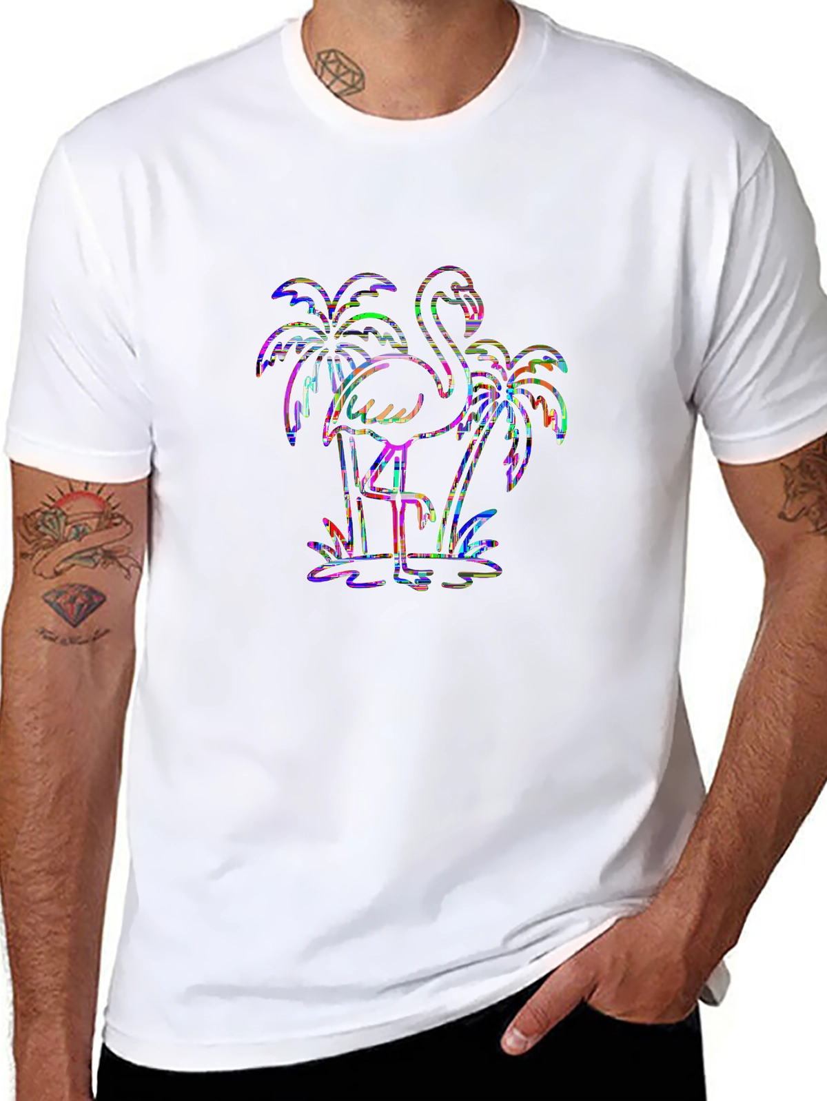 Summer Vibes Tee – Flamingo tropical, 'TROPICAL