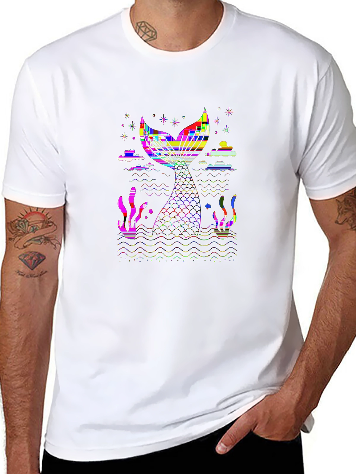 Mythical Legends Tee – Mermaid tail ocean
