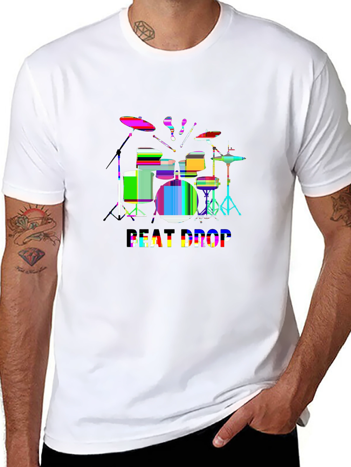 Vibes Music Tee – Drum set music