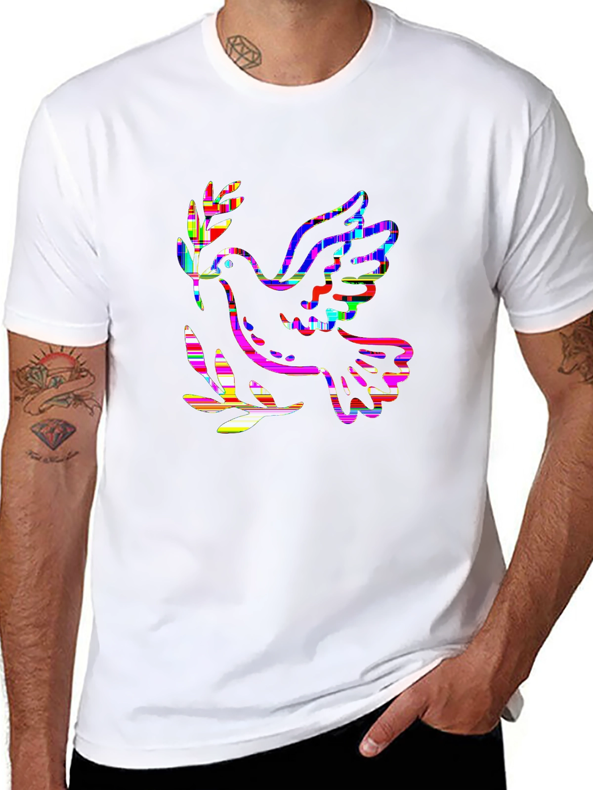 Faith Over Fear Tee – Dove with olive