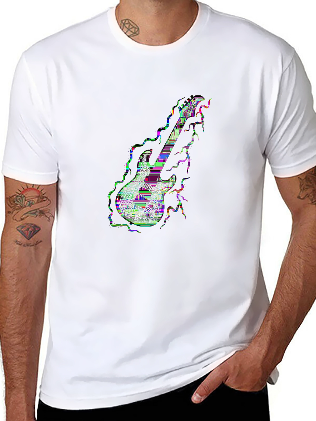 Vibes Music Tee – Electric guitar with