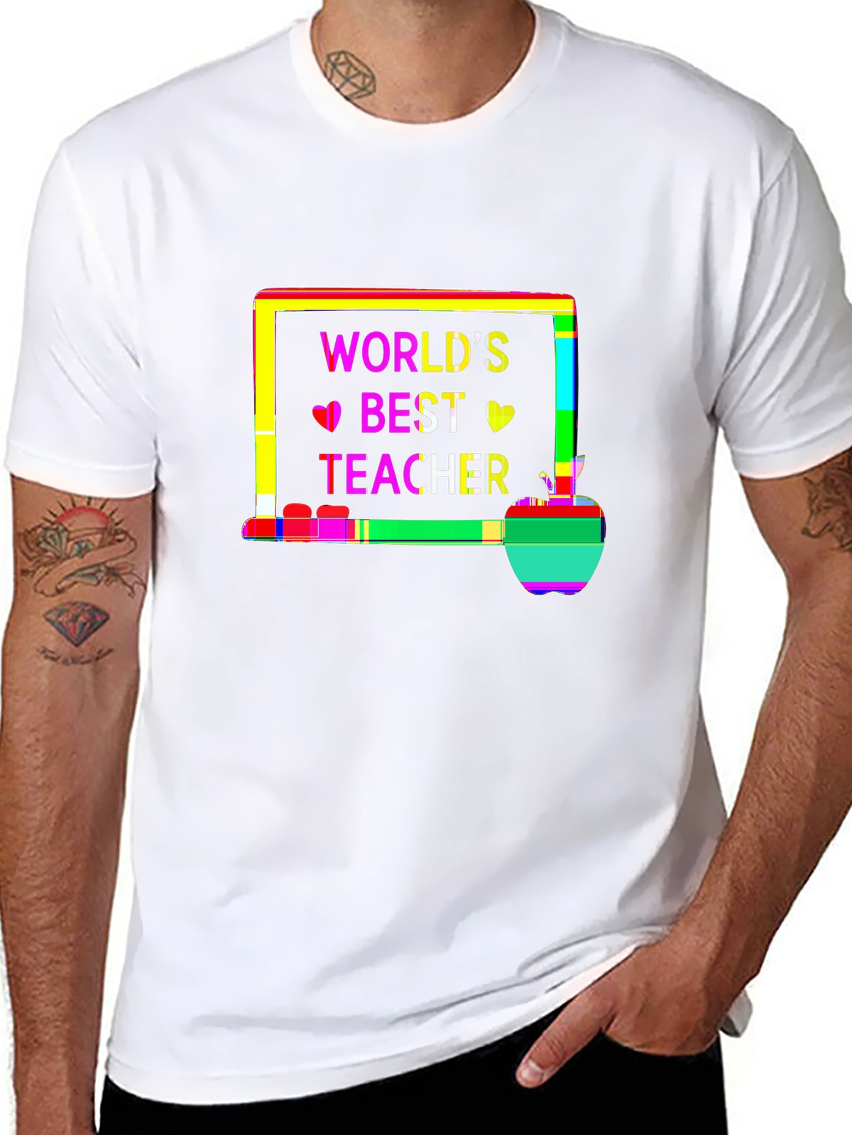 Side Hustle Tee – Chalkboard and apple