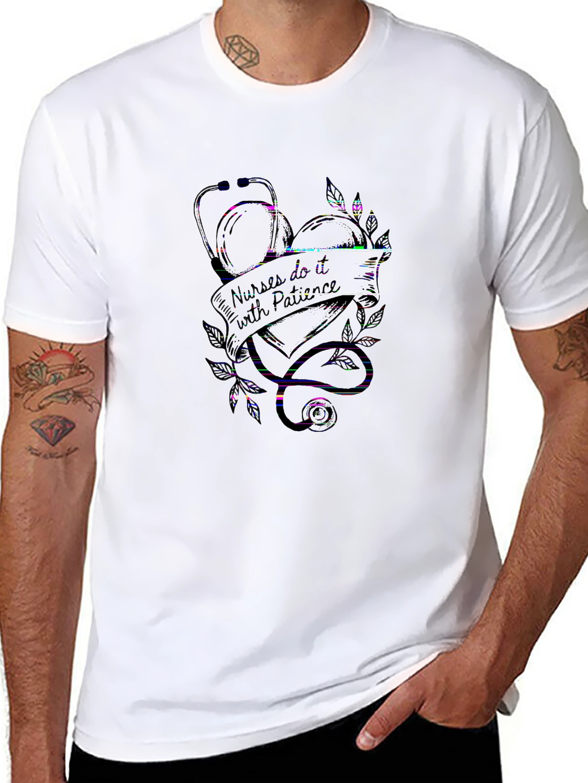 Side Hustle Tee – Stethoscope heart, nurse
