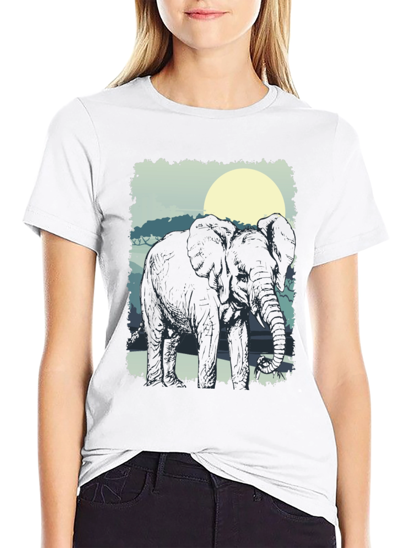 Elephant Silhouette Graphic Tee