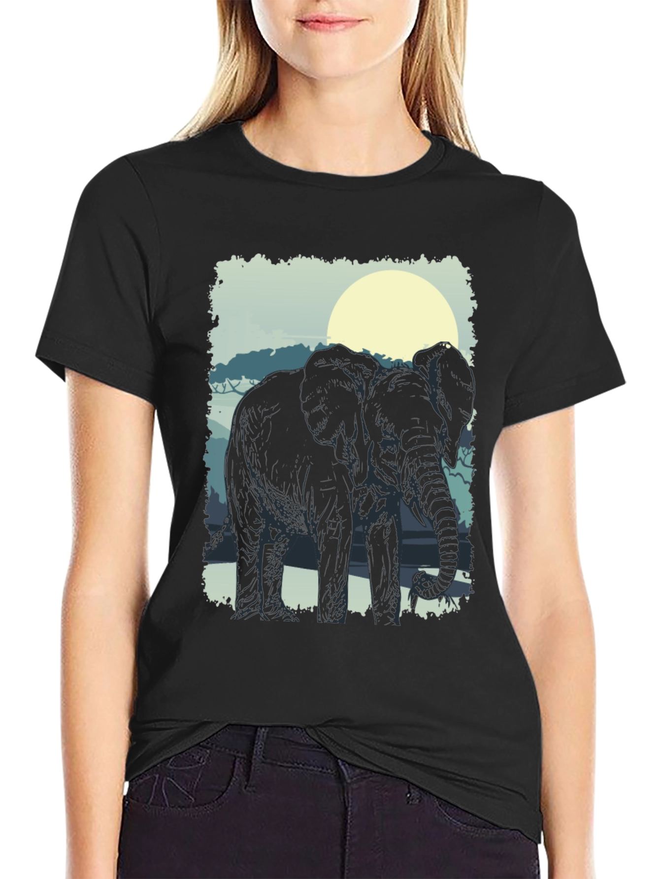 Elephant Silhouette Graphic Tee