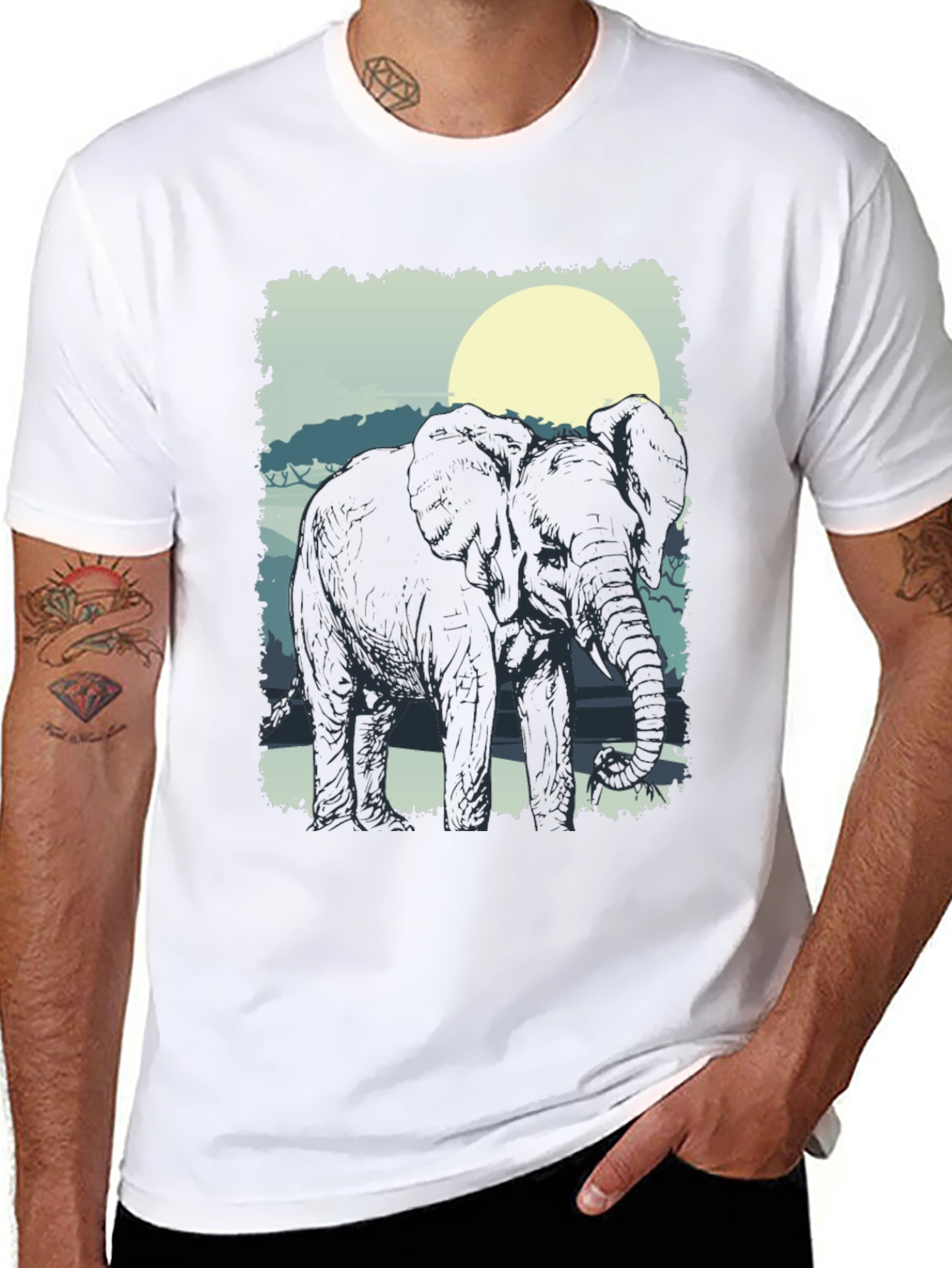 Elephant Silhouette Graphic Tee