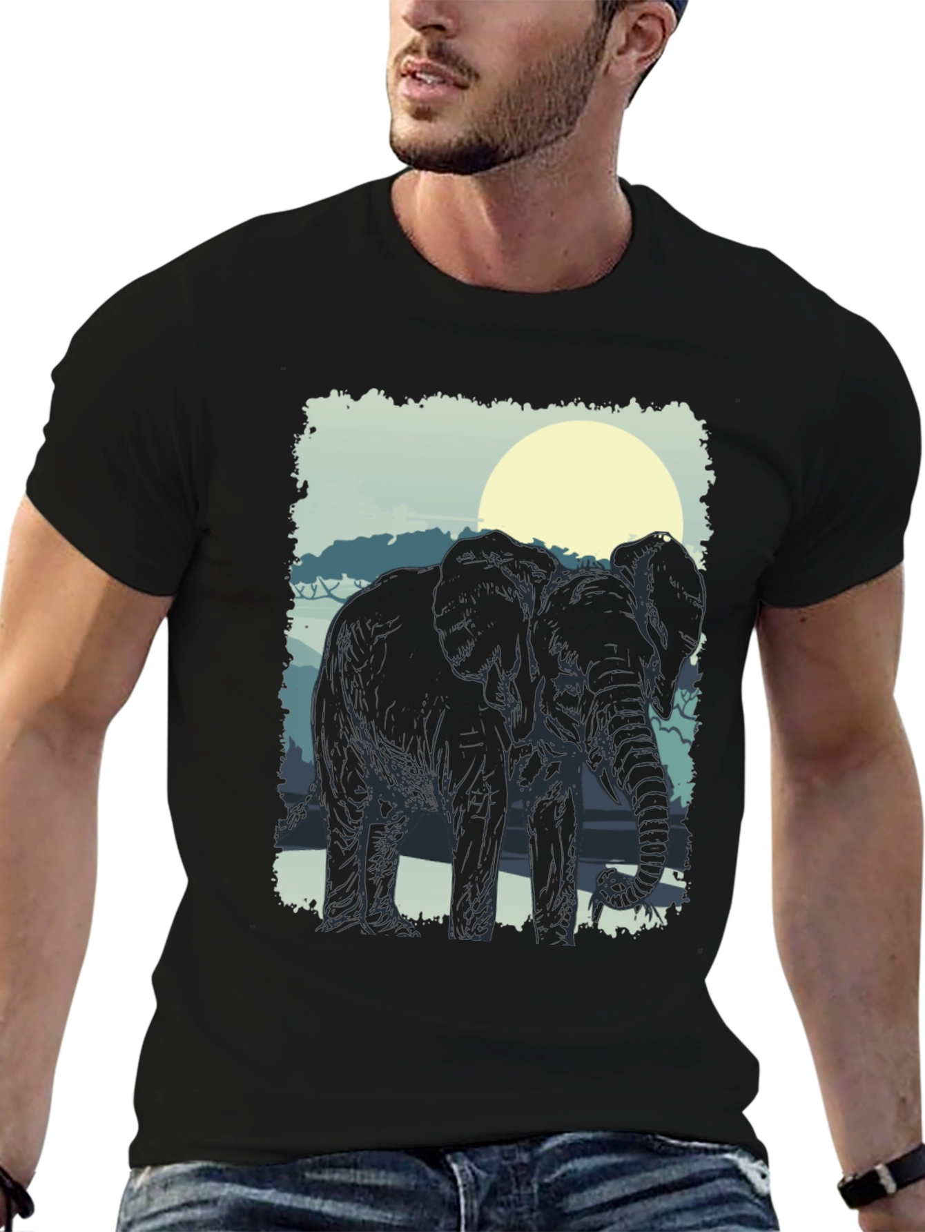 Elephant Silhouette Graphic Tee