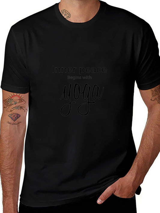 Inner Peace Yoga Black Graphic Tee Shirt