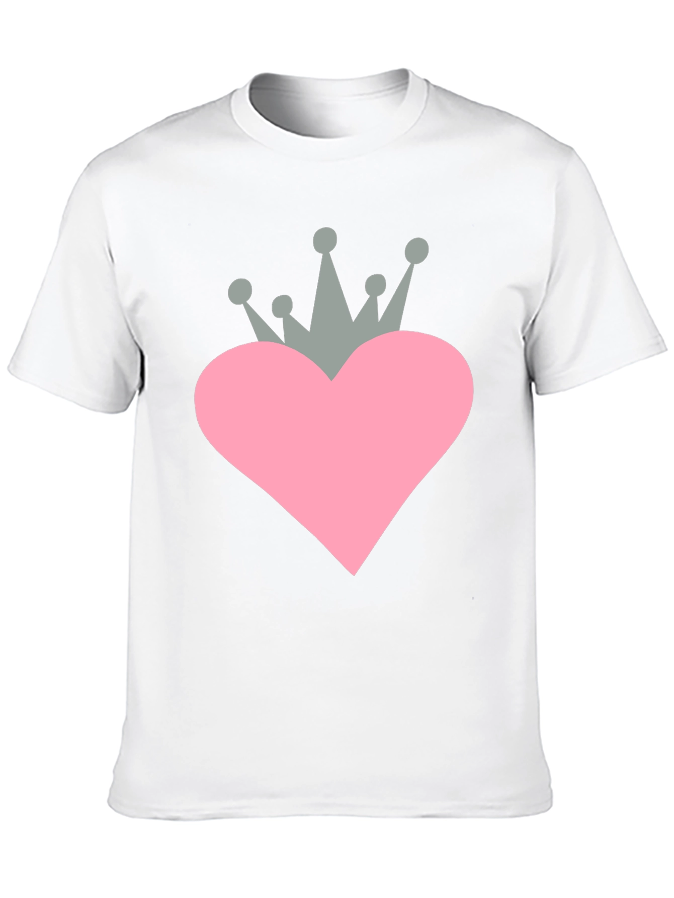 Heart Crown Graphic Tee - Casual Black T-Shirt