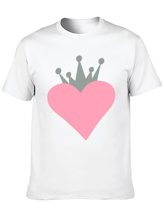 Heart Crown Graphic Tee - Casual Black T-Shirt