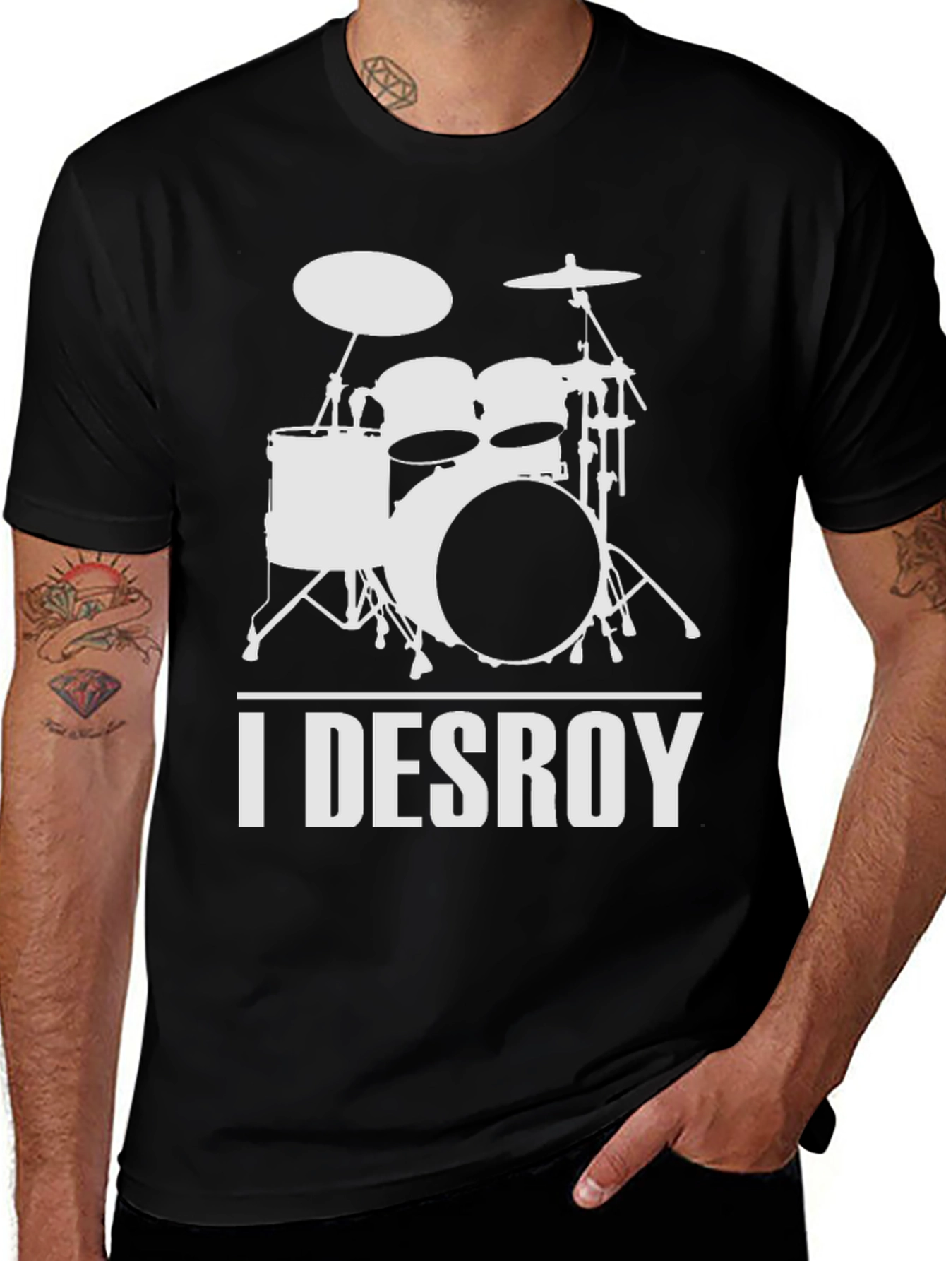 I DESROY Drummer T-Shirt - Rock Music Tee