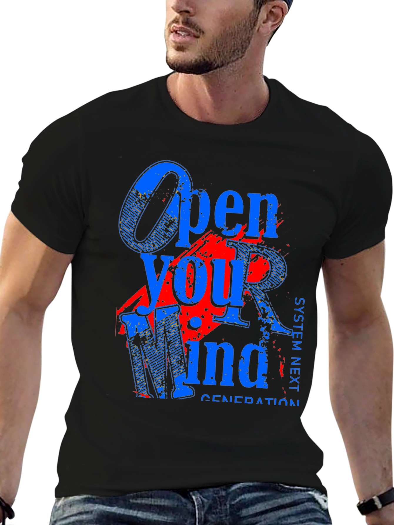 Open Your Mind Graphic Tee - Black
