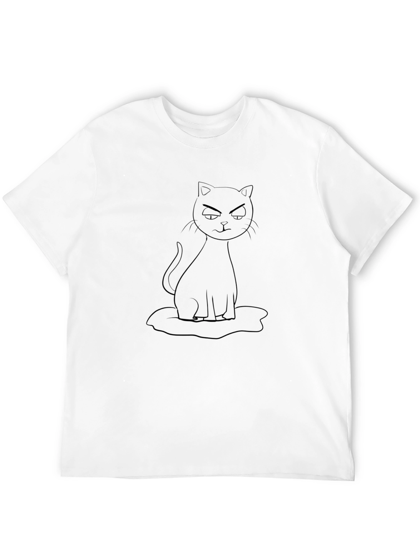 Grumpy Cat Outline Black T-Shirt