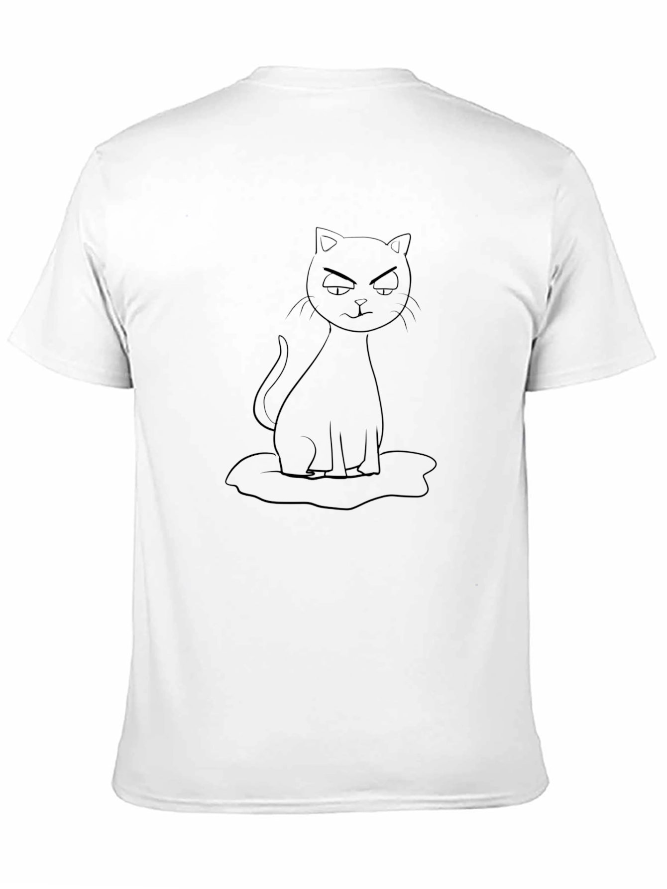 Grumpy Cat Outline Black T-Shirt