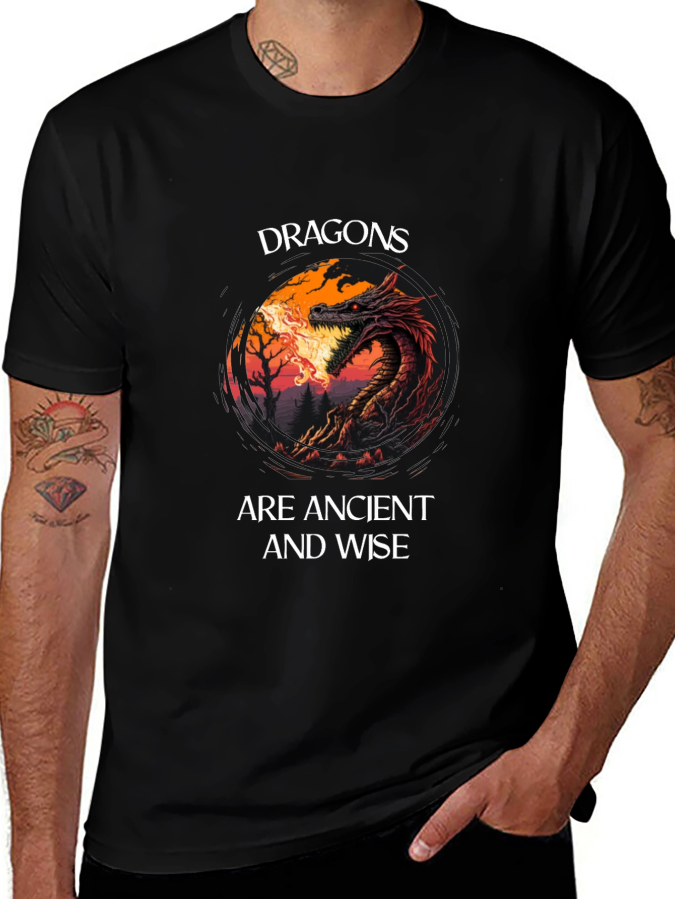 Dragon Graphic Tee - Ancient and Wise T-Shirt