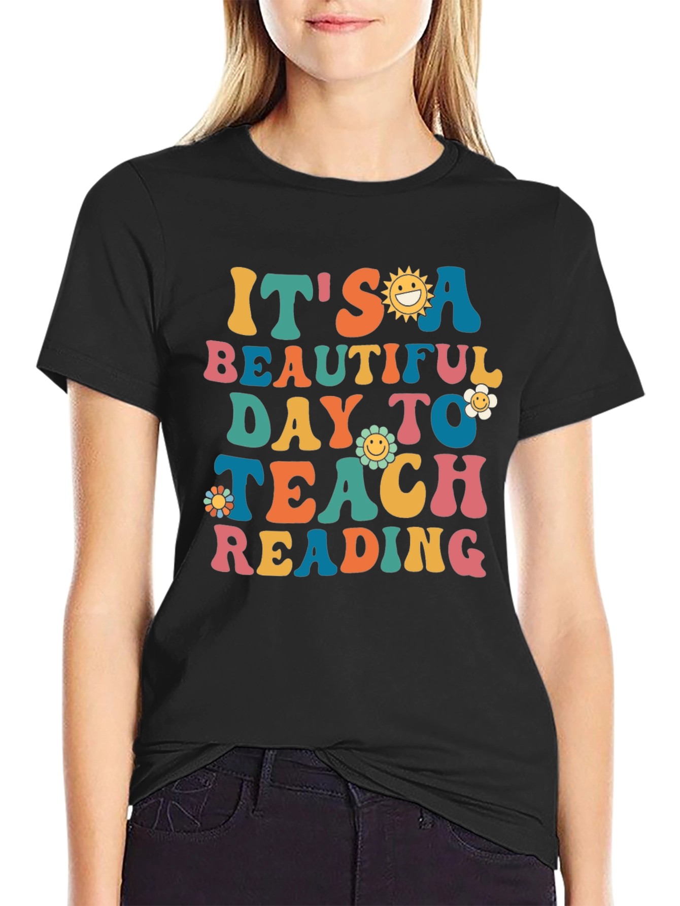 Teacher Reading Retro Graphic T-Shirt
