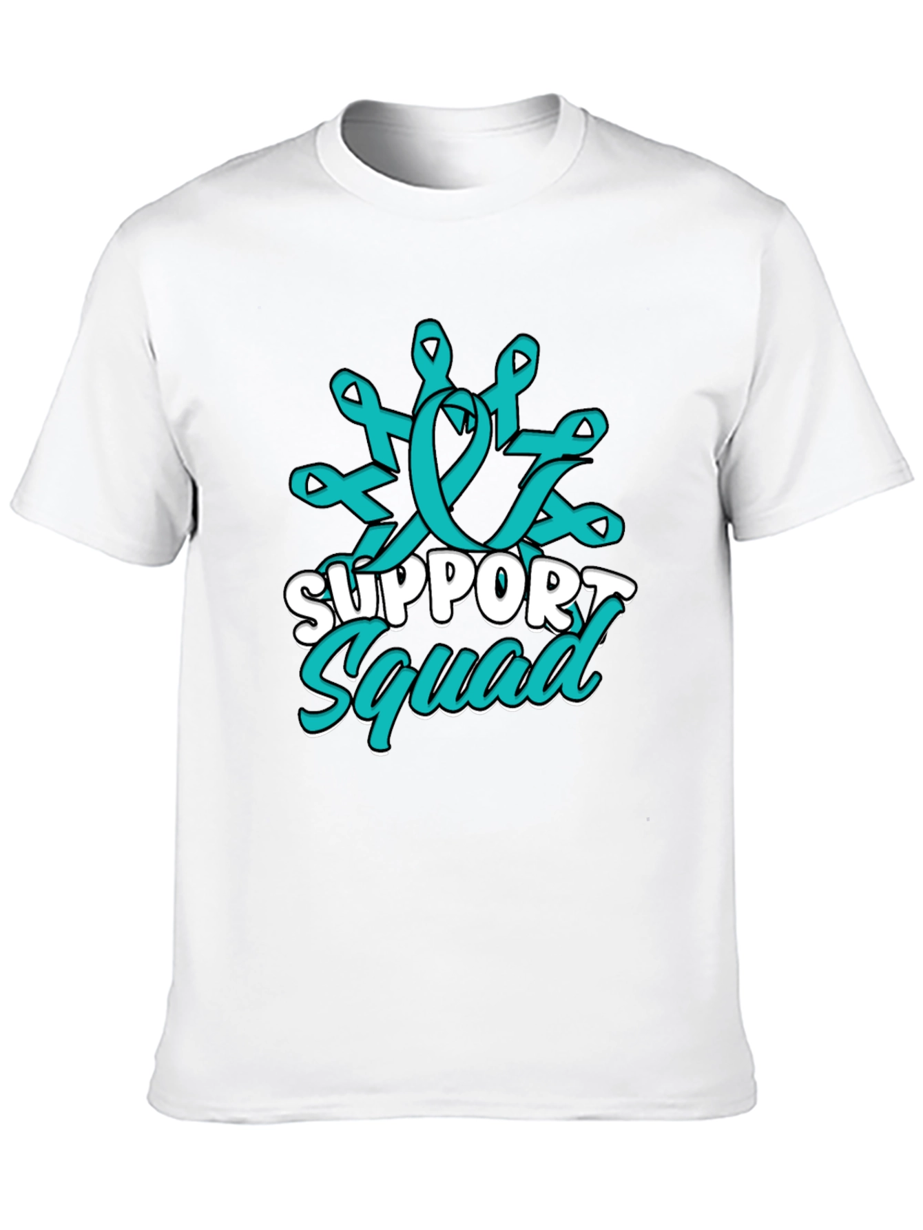 Support Squad Teal Ribbon Graphic T-Shirt